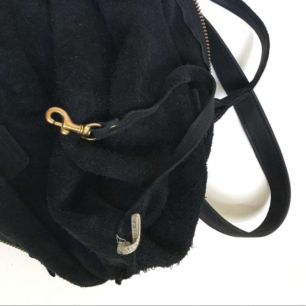 Clare V. Black Suede Leather Crossbody Satchel Bag - Picture 8 of 15